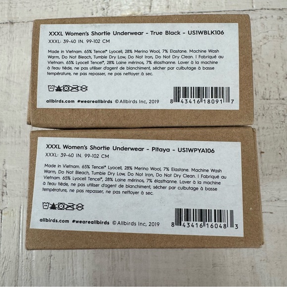 Allbirds Trino Shortie NEW size XXXL Lot of 2 Pairs Pitaya True Black Wool Blend - Picture 8 of 11